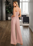 Yvonne Jumpsuit/Pantsuit High Neck Floor-Length Bridesmaid Dress With Pleated STIP0012888