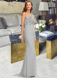 Tia Trumpet/Mermaid One-Shoulder Sweep Train Chiffon Bridesmaid Dress STIP0012889