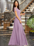 Yasmin A-Line Scoop Neck Floor-Length Bridesmaid Dress STIP0012952