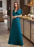 Tia A-Line V-neck Floor-Length Bridesmaid Dress STIP0013255