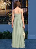 Toni A-Line Scoop Neck Floor-Length Chiffon Junior Bridesmaid Dress With Cascading Ruffles STIP0013318