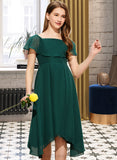 Veronica A-Line Square Neckline Knee-Length Chiffon Junior Bridesmaid Dress STIP0013329