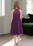 Adelyn A-Line Scoop Neck Knee-Length Chiffon Junior Bridesmaid Dress STIP0013379