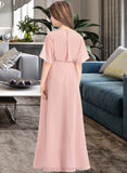 Yareli A-Line Scoop Neck Floor-Length Chiffon Junior Bridesmaid Dress STIP0013493