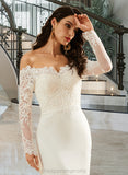 Karlee Trumpet/Mermaid Off-the-Shoulder Court Train Wedding Dress With Lace STIP0013680