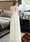 Thalia A-Line Floor-Length Chiffon Lace Wedding Dress STIP0013687