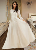 Susie A-Line Sweep Train Wedding Dress With Lace STIP0013715