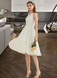 Vanessa A-Line Knee-Length Chiffon Wedding Dress STIP0013778