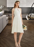 Vanessa A-Line Knee-Length Chiffon Wedding Dress STIP0013778