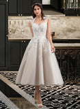 Pamela Ball-Gown/Princess Sweetheart Tea-Length Tulle Wedding Dress With Sequins STIP0013791