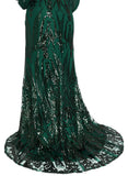 Viola Trumpet/Mermaid Boat Neck Illusion Sweep Train Chiffon Sequin Evening Dress STIP0020818