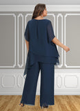 Kendall Jumpsuit/Pantsuit Scoop Neck Ankle-Length Chiffon Mother of the Bride Dress STI126P0014607