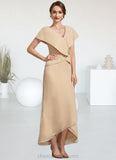 Rylee A-line V-Neck Asymmetrical Chiffon Mother of the Bride Dress With Beading Sequins STI126P0014615