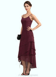 Kayley A-Line Scoop Neck Asymmetrical Chiffon Mother of the Bride Dress With Beading STI126P0014710