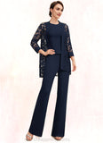 Pamela Jumpsuit/Pantsuit Scoop Neck Floor-Length Jersey Mother of the Bride Dress STI126P0014714