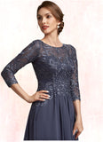 Madilyn A-Line Scoop Neck Floor-Length Chiffon Lace Mother of the Bride Dress STI126P0014719