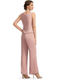 Aniya Jumpsuit/Pantsuit Scoop Neck Ankle-Length Chiffon Lace Mother of the Bride Dress STI126P0014746