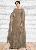 Hannah Sheath/Column Scoop Neck Floor-Length Lace Mother of the Bride Dress STI126P0014815