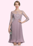 Lynn A-Line Sweetheart Knee-Length Chiffon Mother of the Bride Dress With Pleated STI126P0014823