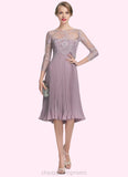 Lynn A-Line Sweetheart Knee-Length Chiffon Mother of the Bride Dress With Pleated STI126P0014823