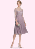 Lynn A-Line Sweetheart Knee-Length Chiffon Mother of the Bride Dress With Pleated STI126P0014823