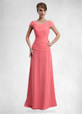 Madyson A-Line Scoop Neck Floor-Length Chiffon Mother of the Bride Dress With Ruffle Beading STI126P0014872