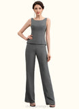 Casey Jumpsuit/Pantsuit Scoop Neck Ankle-Length Chiffon Mother of the Bride Dress STI126P0014890