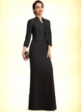 Suzanne Sheath/Column Square Neckline Floor-Length Chiffon Mother of the Bride Dress STI126P0014893