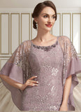 Arabella Trumpet/Mermaid Scoop Neck Asymmetrical Chiffon Lace Mother of the Bride Dress STI126P0014945