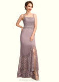 Josephine Trumpet/Mermaid Square Neckline Asymmetrical Chiffon Lace Mother of the Bride Dress STI126P0015001