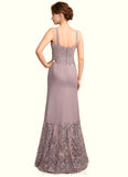 Josephine Trumpet/Mermaid Square Neckline Asymmetrical Chiffon Lace Mother of the Bride Dress STI126P0015001