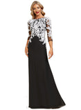 Braelyn Sheath/Column Boat Neck Floor-Length Chiffon Lace Evening Dress With Sequins STIP0020784