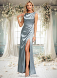 Iris A-line Scoop Cowl Floor-Length Stretch Satin Prom Dresses STIP0025878