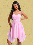 Yazmin A-line Sweetheart Asymmetrical Chiffon Homecoming Dress With Beading STIP0025690