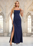 Everleigh Trumpet/Mermaid Cowl Floor-Length Stretch Crepe Bridesmaid Dress With Ruffle STIP0025766