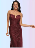 Thea Trumpet/Mermaid V-Neck Sweep Train Sequin Prom Dresses STIP0022227