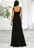 Kaitlin Sheath/Column Scoop Floor-Length Sequin Prom Dresses STIP0022228