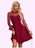 Zoe Jacquard Illusion Elegant A-line Polyester Mini Dresses STIP0022256