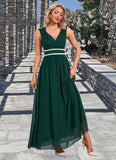 Skyler Beading Ruffle V-Neck Elegant A-line Chiffon Maxi Dresses STIP0022431