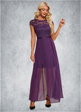 Sue Illusion Elegant A-line Chiffon Lace Maxi Dresses STIP0022451