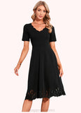 Teagan V-Neck Elegant A-line Cotton Blends Midi Dresses STIP0022499