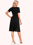 Teagan V-Neck Elegant A-line Cotton Blends Midi Dresses STIP0022499