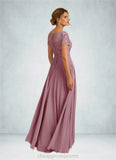 Stella A-Line Boatneck Sequins Chiffon Floor-Length Dress STIP0022619