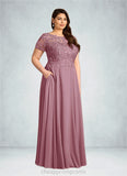 Stella A-Line Boatneck Sequins Chiffon Floor-Length Dress STIP0022619