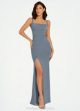 Teagan Sheath Corset Luxe Knit Floor-Length Dress dusty blue STIP0022719