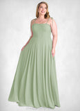 Vicky Box Pleated Chiffon A-Line Dress Dusty Sage STIP0022723