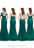 Trumpet/Mermaid Sleeveless Long/Floor-Length Silk like Satin Bridesmaid Dresses With Pleated Split Nadia STIP0025306