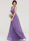 Sleeveless Scalloped Neck Chiffon Long/Floor-Length Bridesmaid Dresseses With Pleated Anabella STIP0025314