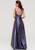 Sleeveless Bateau Ankle-Length Satin A-line/Princess Bridesmaid Dresses With Pleated Gladys STIP0025409