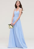 Sleeveless Sweetheart Long/Floor-Length Chiffon A-line/Princess Bridesmaid Dresses With Pleated Sally STIP0025437